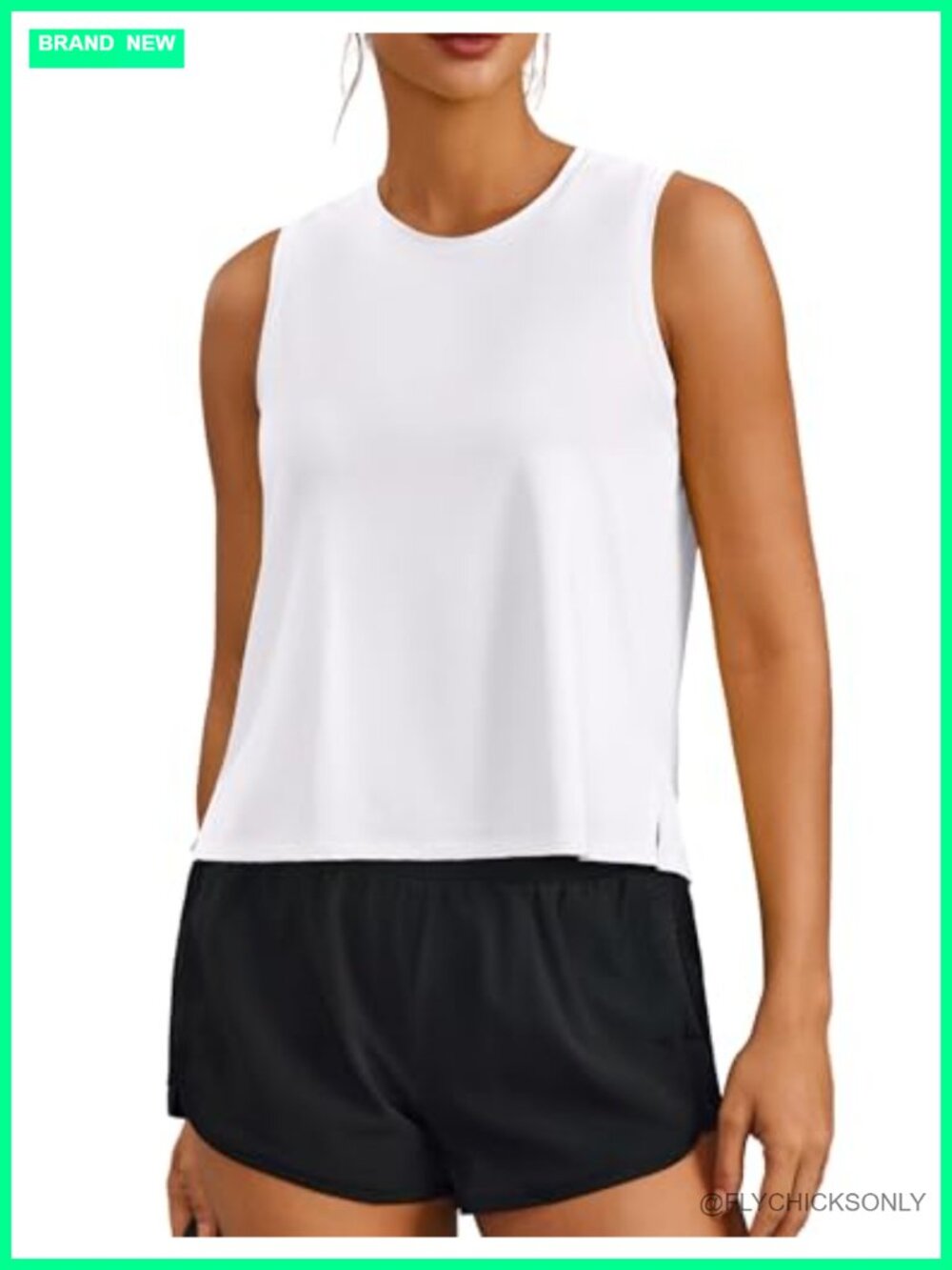 Ice Silk Crew Neck Athletic Tank Top Relaxed Fit UPF 50+ Sleeveless